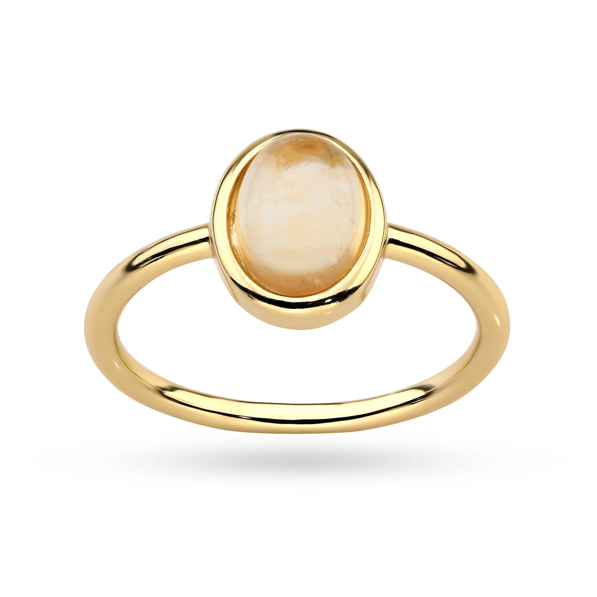 bague en argent plaqué or avec citrine jp084-925-zz