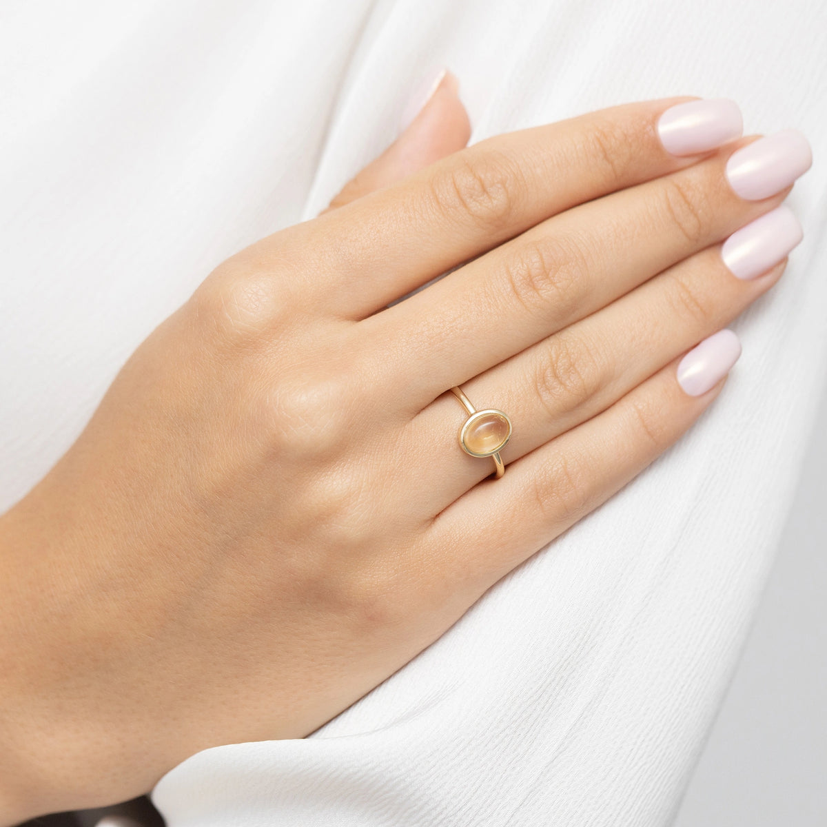 bague en argent plaqué or avec citrine jp084-925-zz