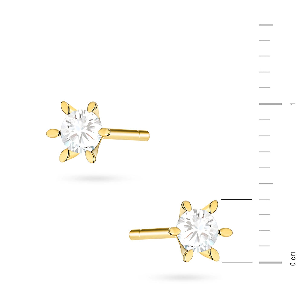 goldene Ohrstecker mit Zirkonia k-gw-1001-585
