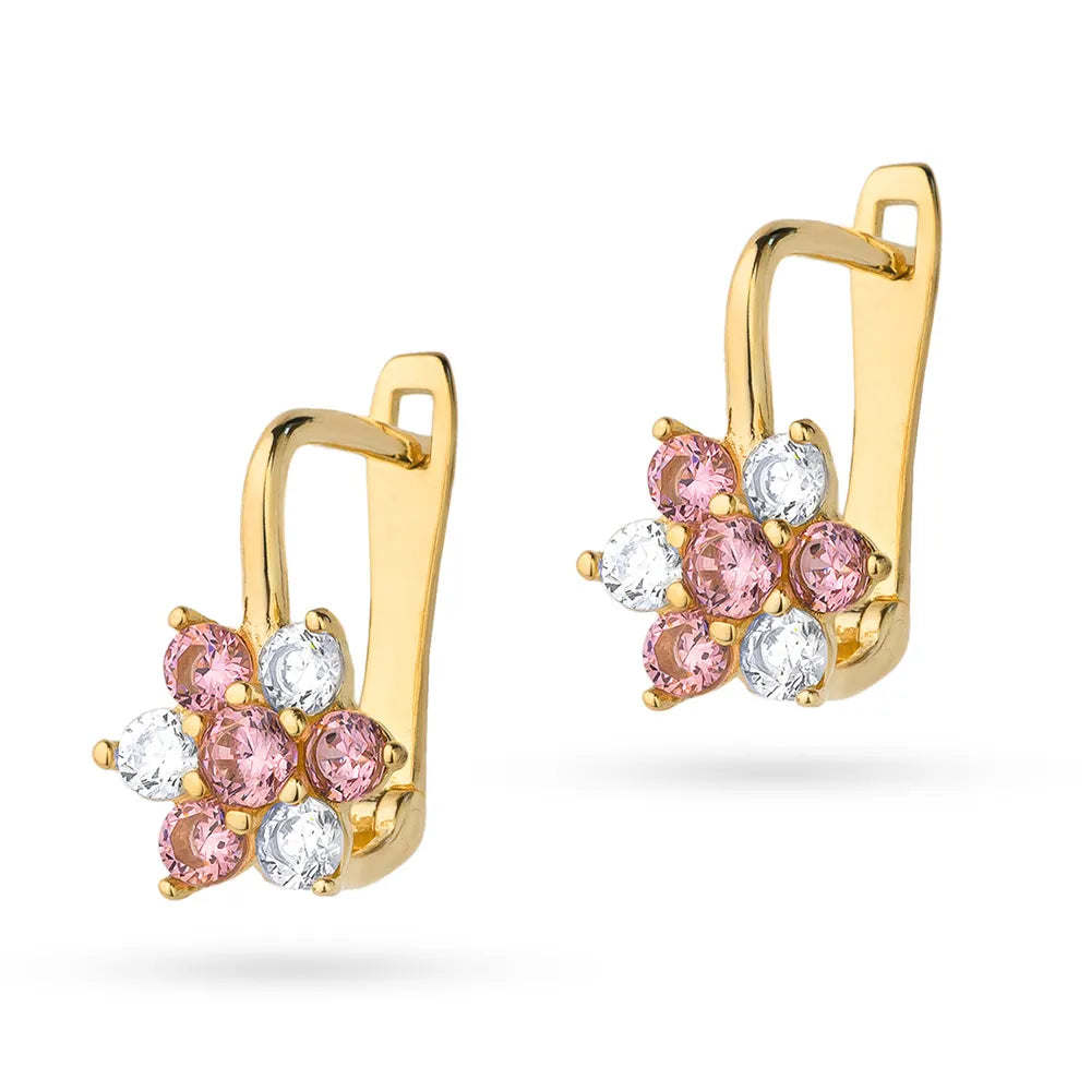 gold-earrings-with-english-clasp-with-zirconia-flowers-k-gw-362-585