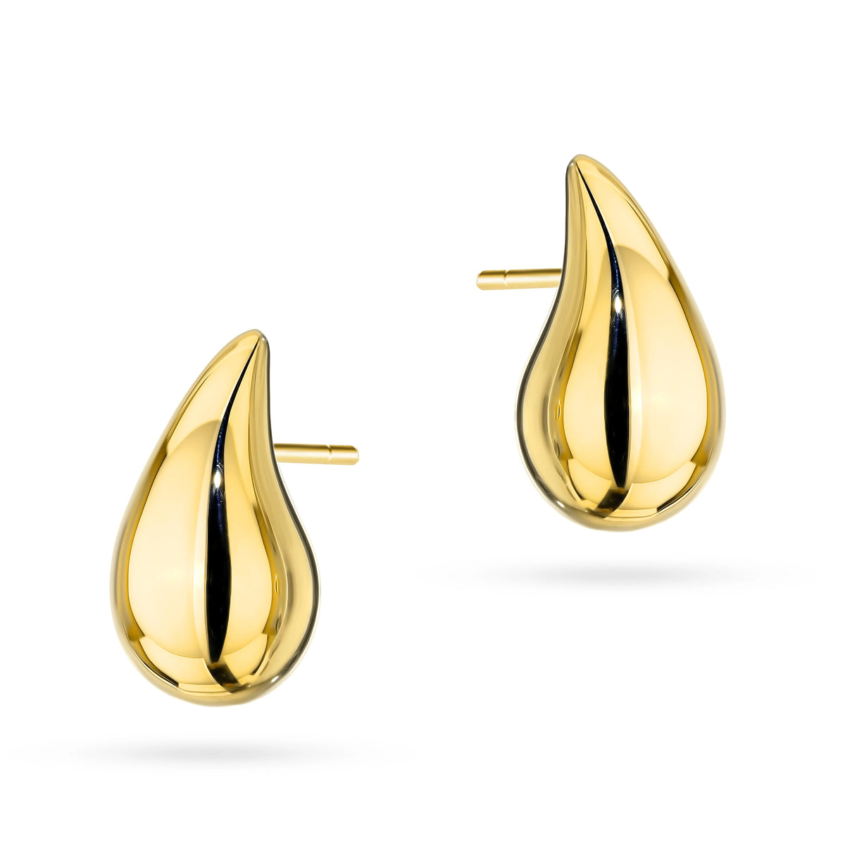 Yellow Gold Teardrop Stud Earrings