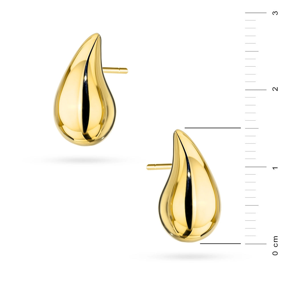 Yellow Gold Teardrop Stud Earrings