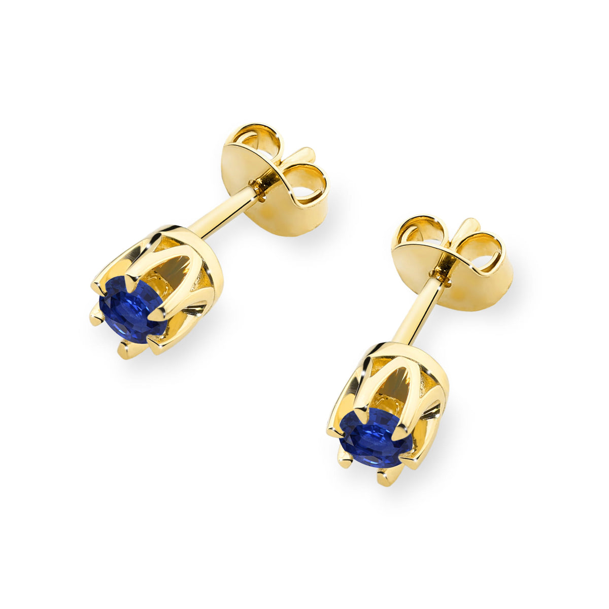 zlaté náušnice se 2 x 0,15 ct safíry k0032-sab-03
