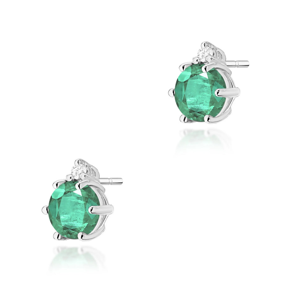 Goldohrringe mit 0,50 ct Smaragden und 0,029 ct Diamanten