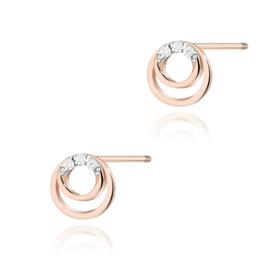 Zlaté náušnice s diamantmi 0,03 ct