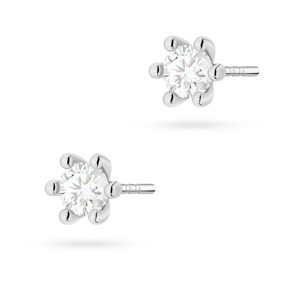 White Gold Earrings with 0.30 ct Diamonds | 585 (14k) White Gold Stud Earrings