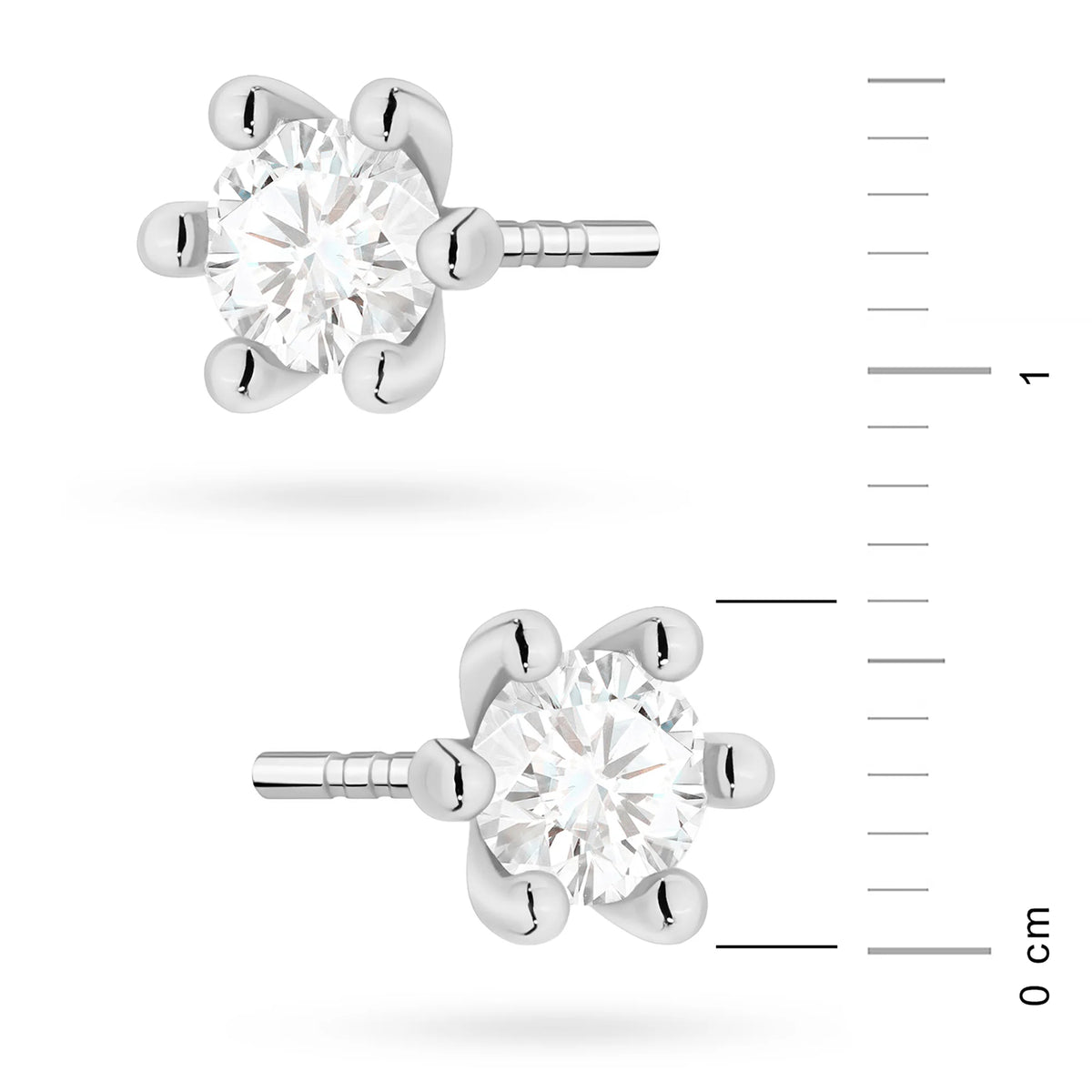 White Gold Earrings with 0.30 ct Lab-Grown Diamonds | 585 (14k) White Gold Stud Earrings