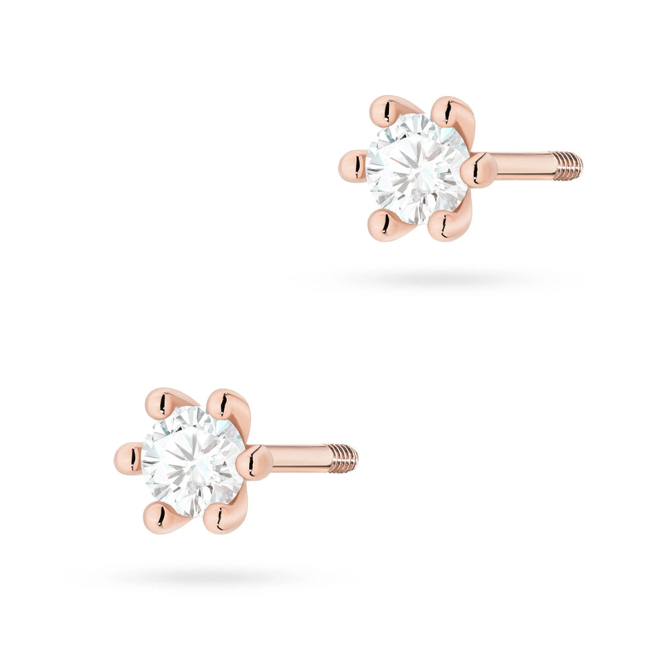 Gold Earrings with 0.08ct Diamonds