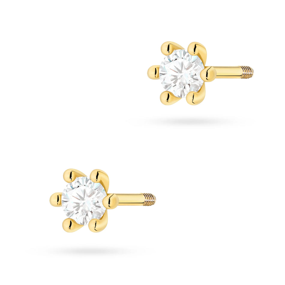 Gold Earrings with 0.08ct Diamonds