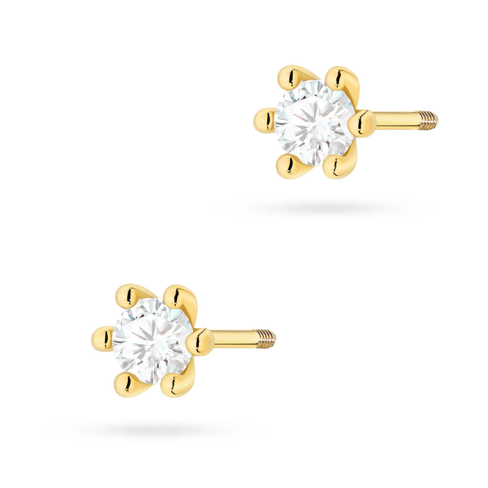 Zlaté náušnice s diamanty 0,15 ct