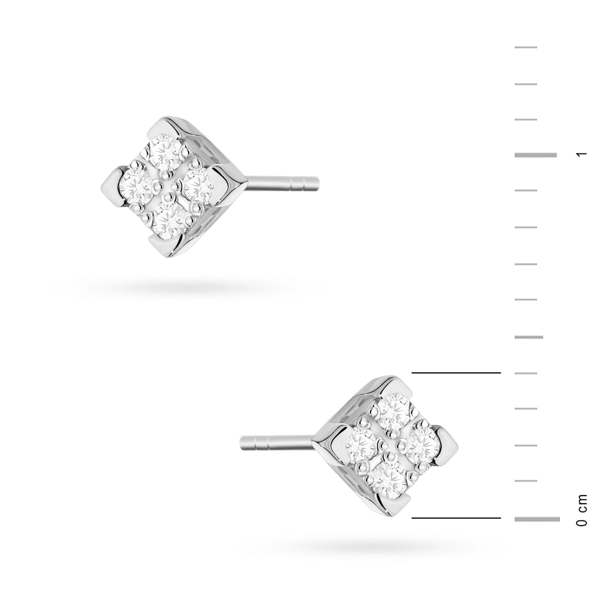 White Gold Earrings with 0.16 ct Diamonds | 585 (14k) White Gold Stud Earrings
