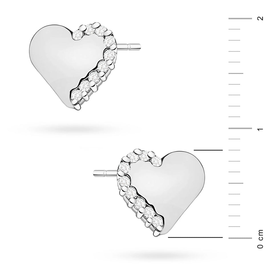 White Gold Earrings with 0.10 ct Diamonds | 585 (14k) White Gold Stud Earrings