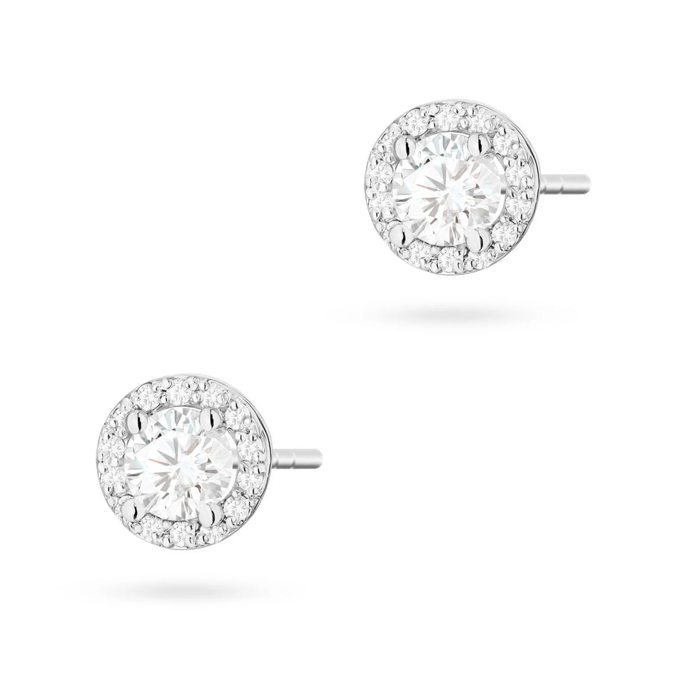 Gold Earrings with 0.40ct and 0.241ct Diamonds