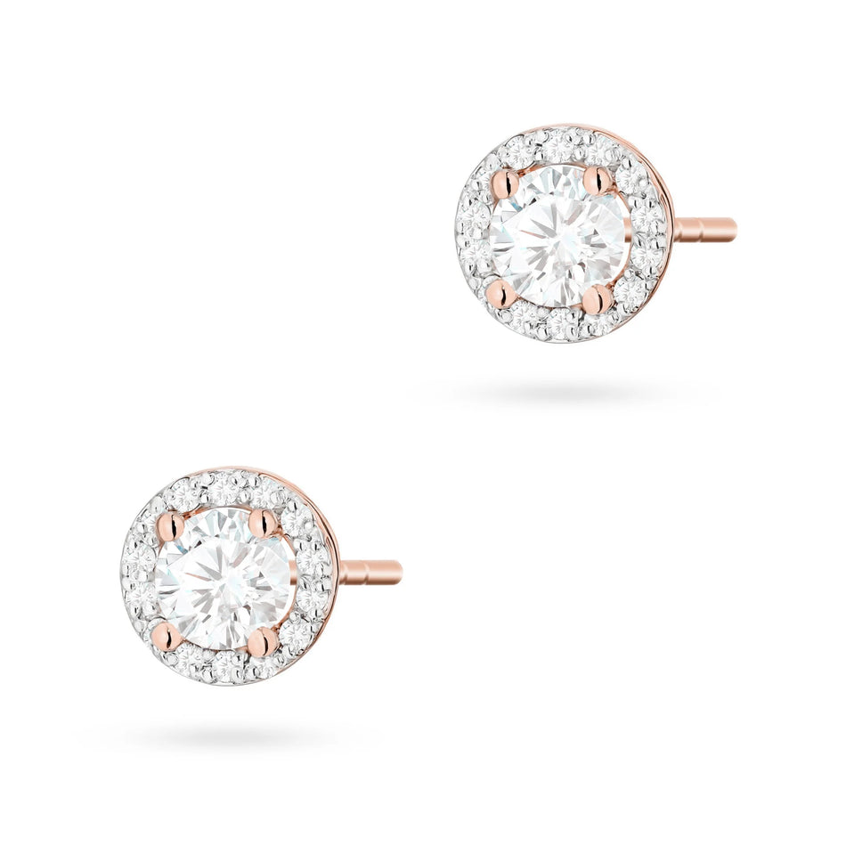 Gold Earrings with 0.40ct and 0.241ct Diamonds