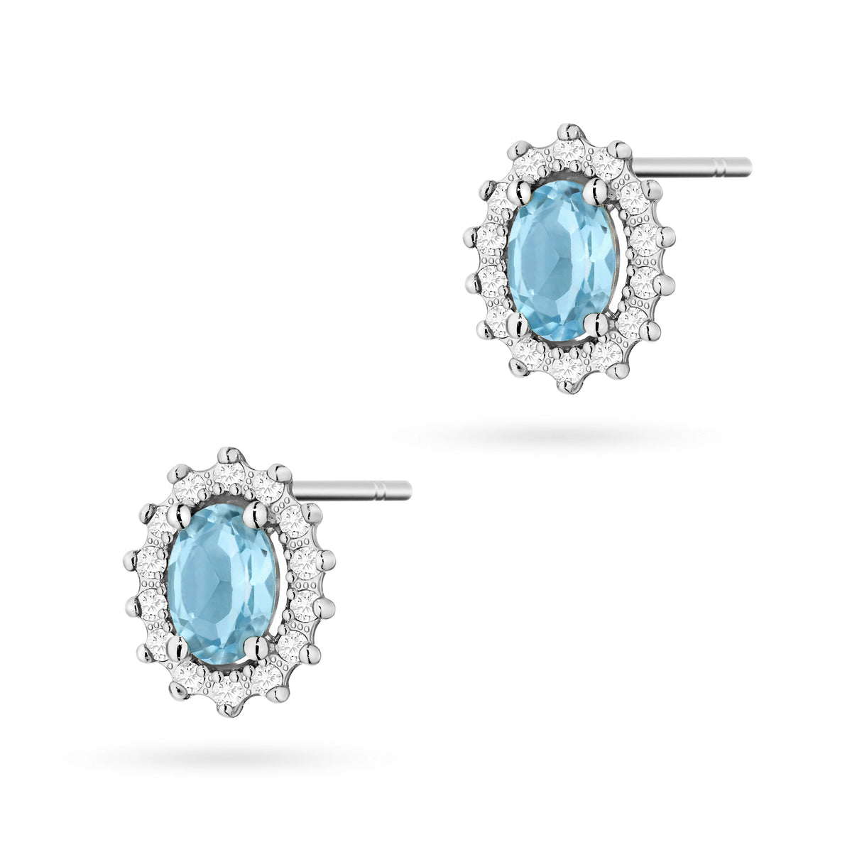zlaté náušnice se 2 x 0,50 ct topazy a 0,24 ct doplňkovými diamanty k0514-tob-01
