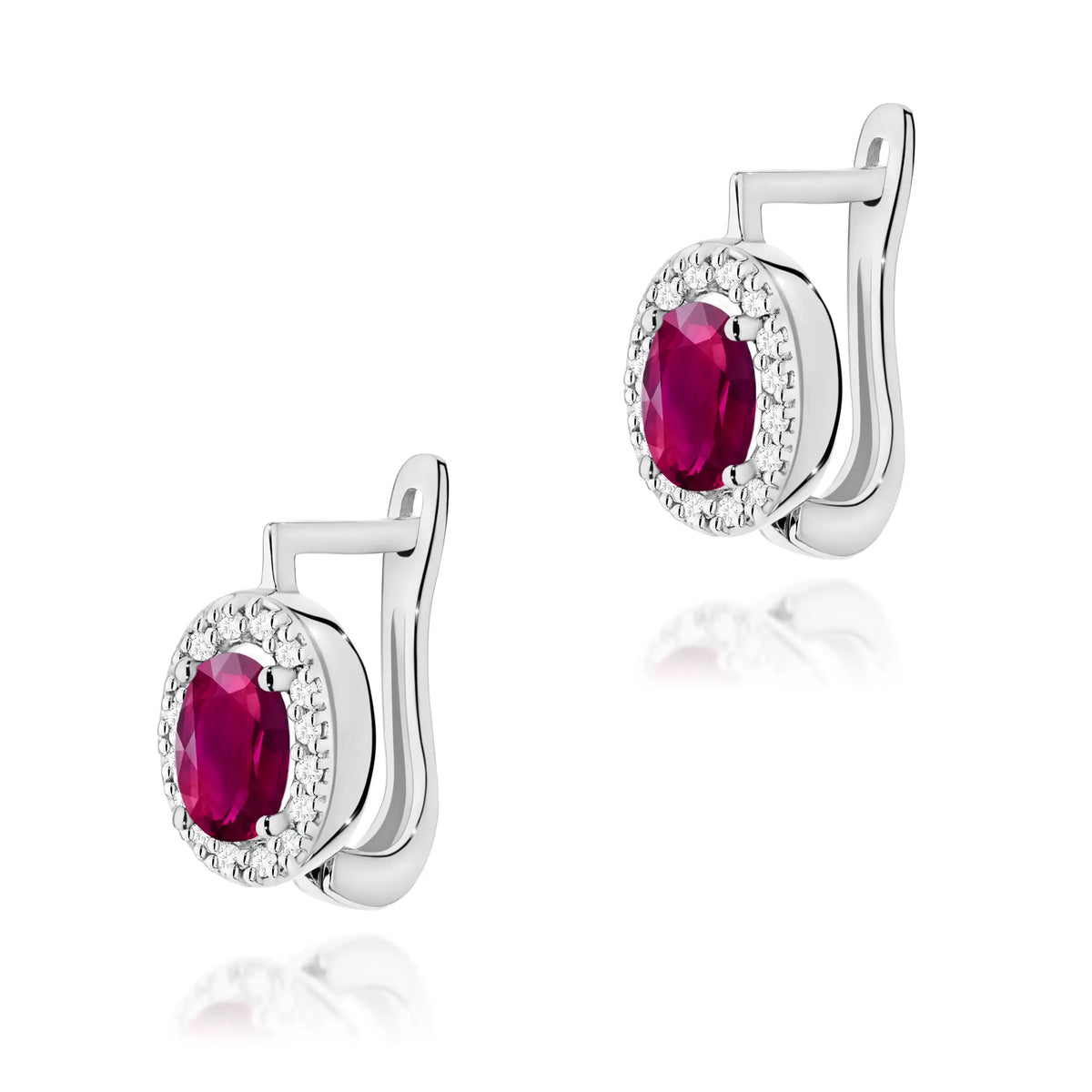 zlaté náušnice se 2 x 0,50 ct rodolity a 0,16 ct doplňkovými diamanty k0574-rhr-01