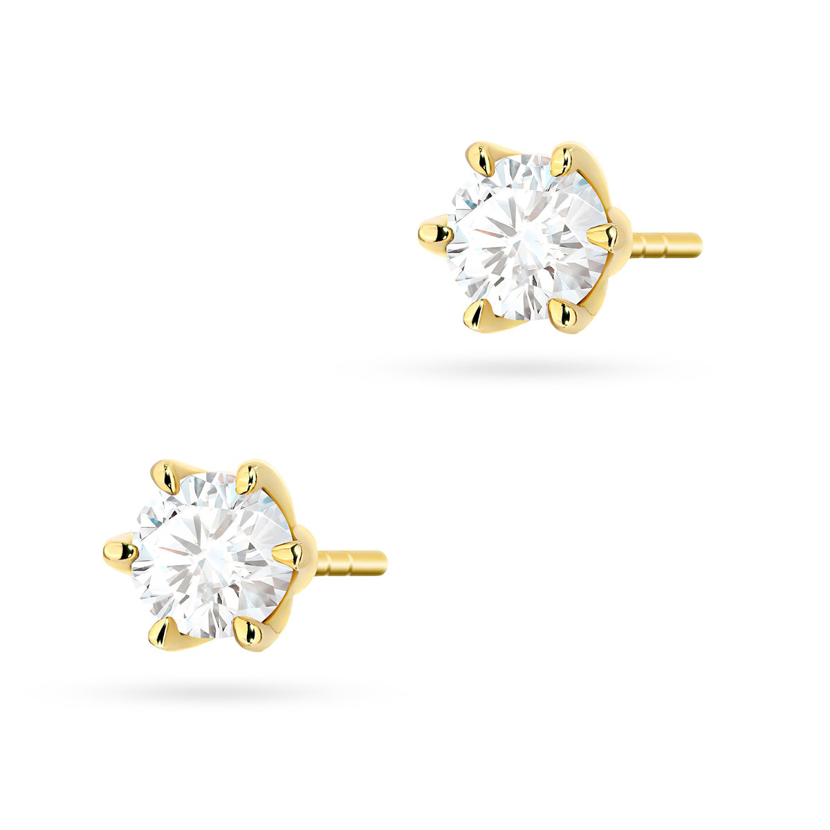 zlaté náušnice se 2 x 0,50 ct laboratorně vytvořenými diamanty k0575-ldw-03