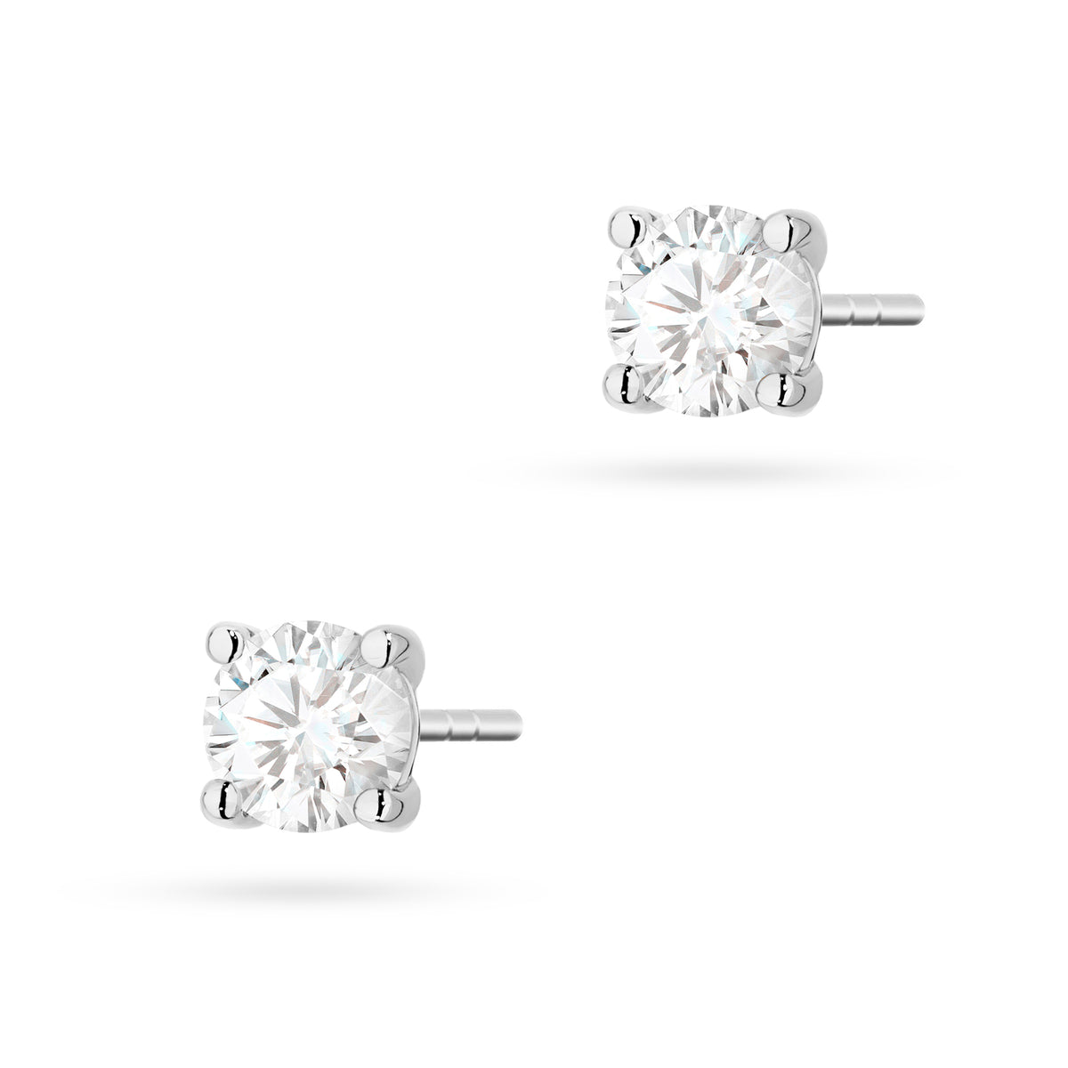 White Gold Earrings with 2 x 0.50 ct Lab-Grown Diamonds | 585 (14k) White Gold Stud Earrings