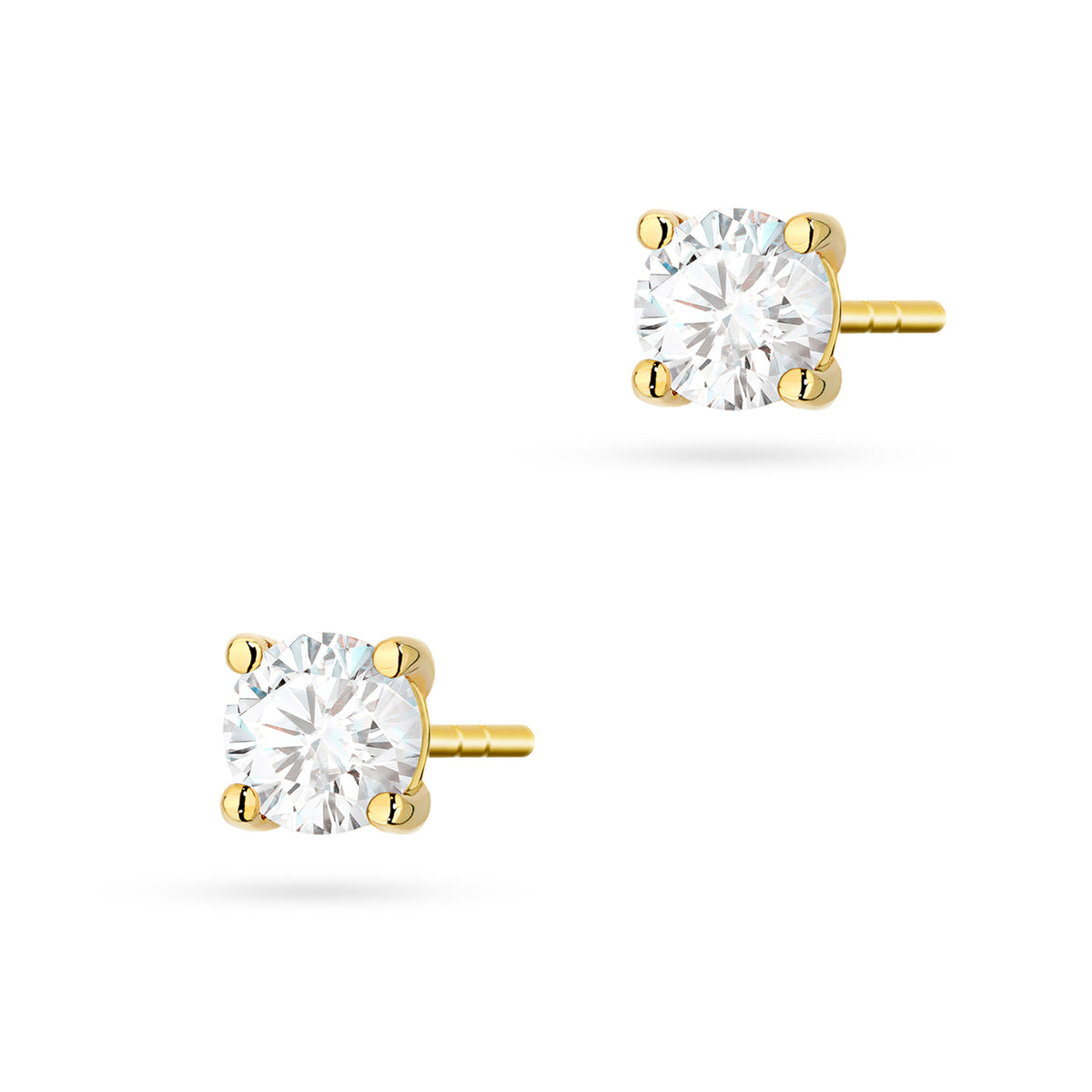 Gold Earrings with 2 x 0.40 ct Lab-Grown Diamonds | 585 (14k) Gold Stud Earrings