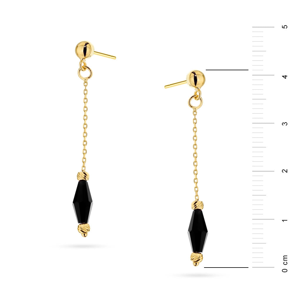 gold-stud-earrings-beads-k061-14k-585-cz