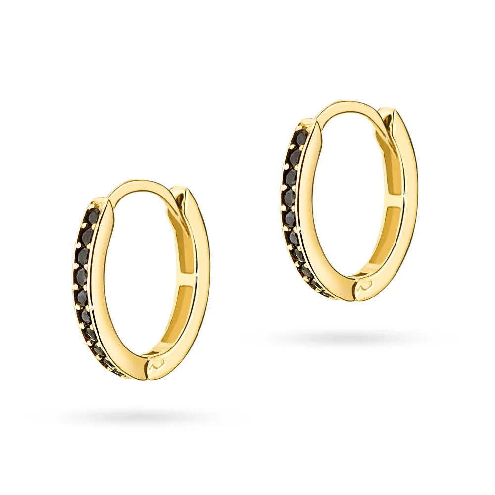 goldene Creolen-Ohrringe mit Zirkonia k1012 14k 585 cz