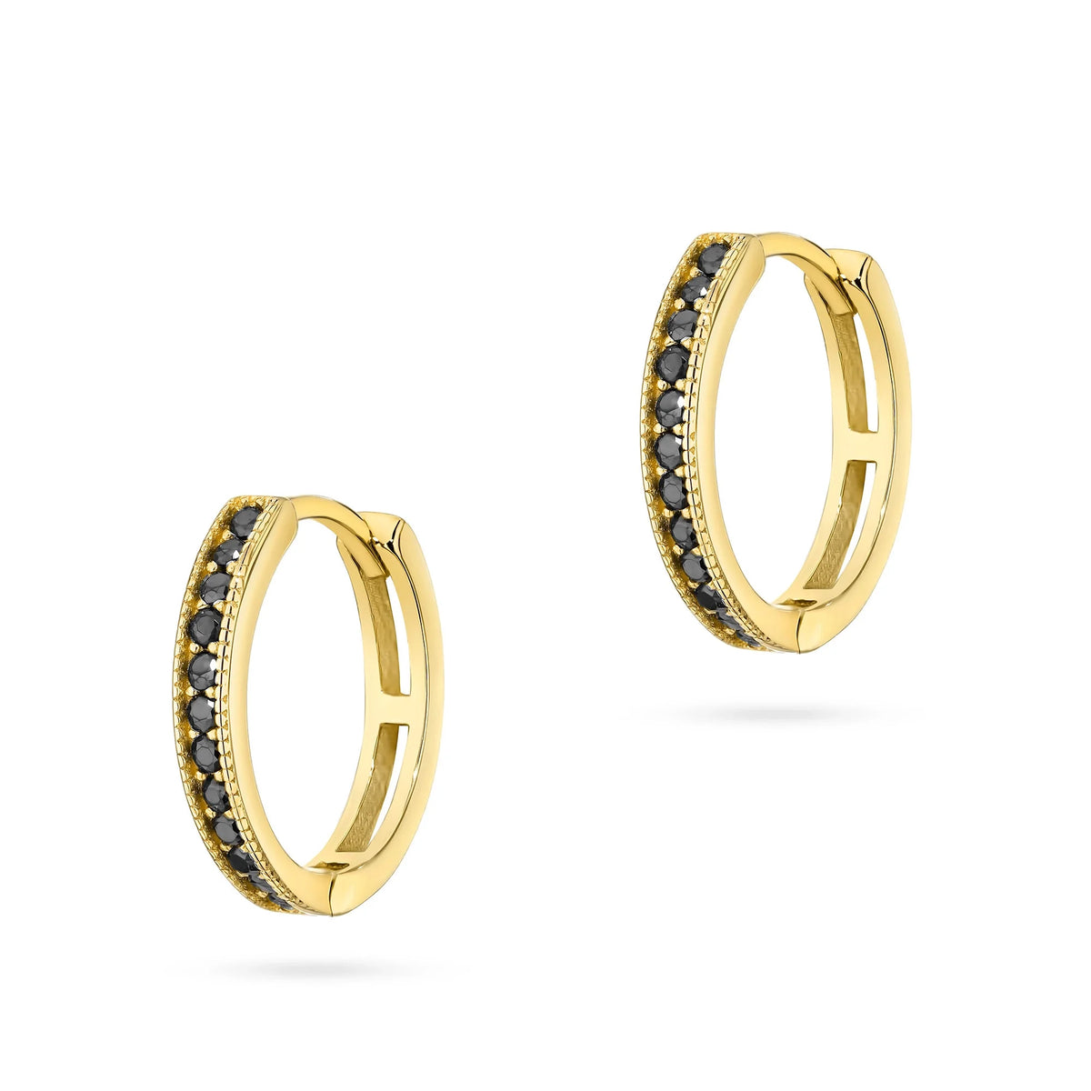 goldene Creolen-Ohrringe mit Zirkonia k1012 14k 585 cz