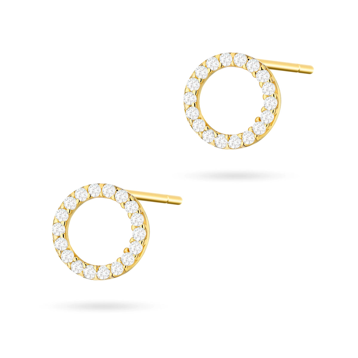 goldene Ohrstecker mit Zirkonia k1131 14k 585