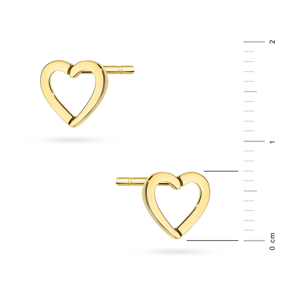 Boucles d'oreilles clous en or Cœurs