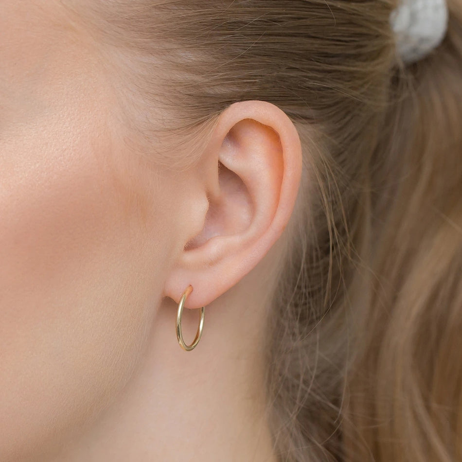 Klasické okrúhle zlaté náušnice kruhy 18-45 mm