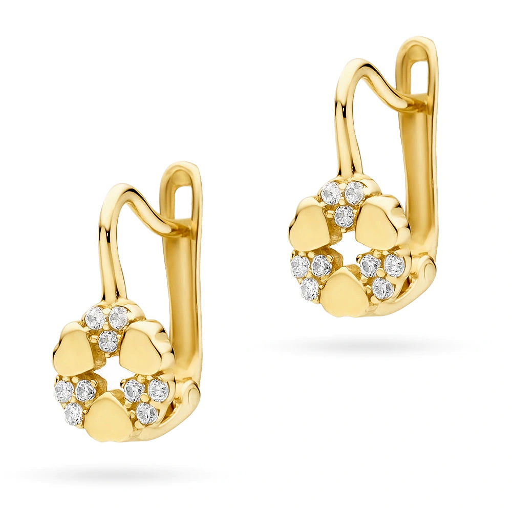 children-s-gold-english-clasp-earrings-with-zirconia-k1387-14k-585