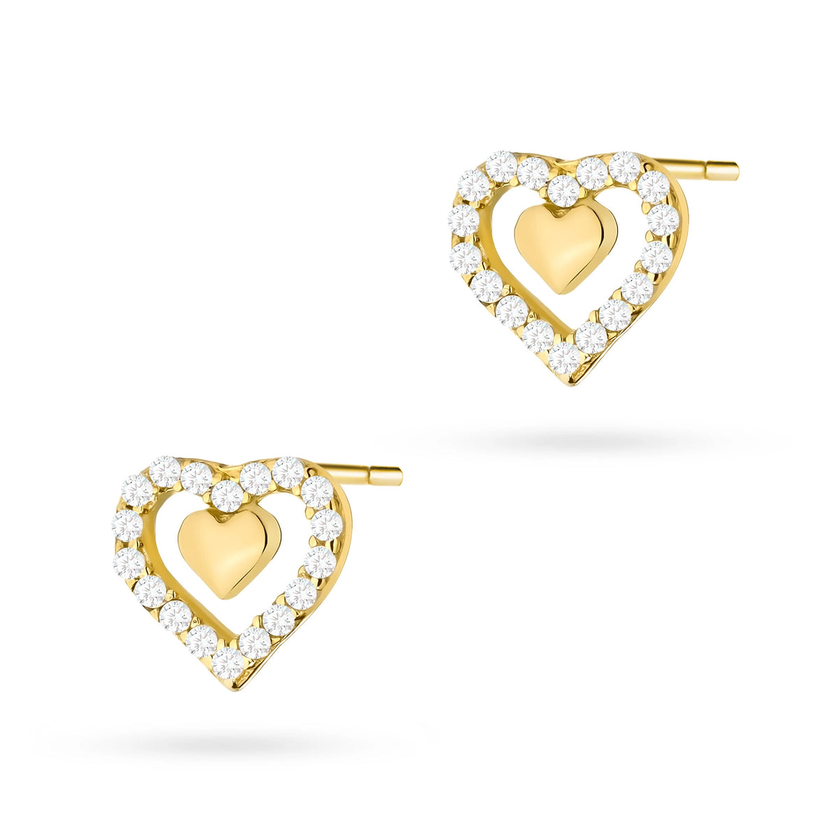 goldene Ohrstecker mit Zirkonia k1439-333