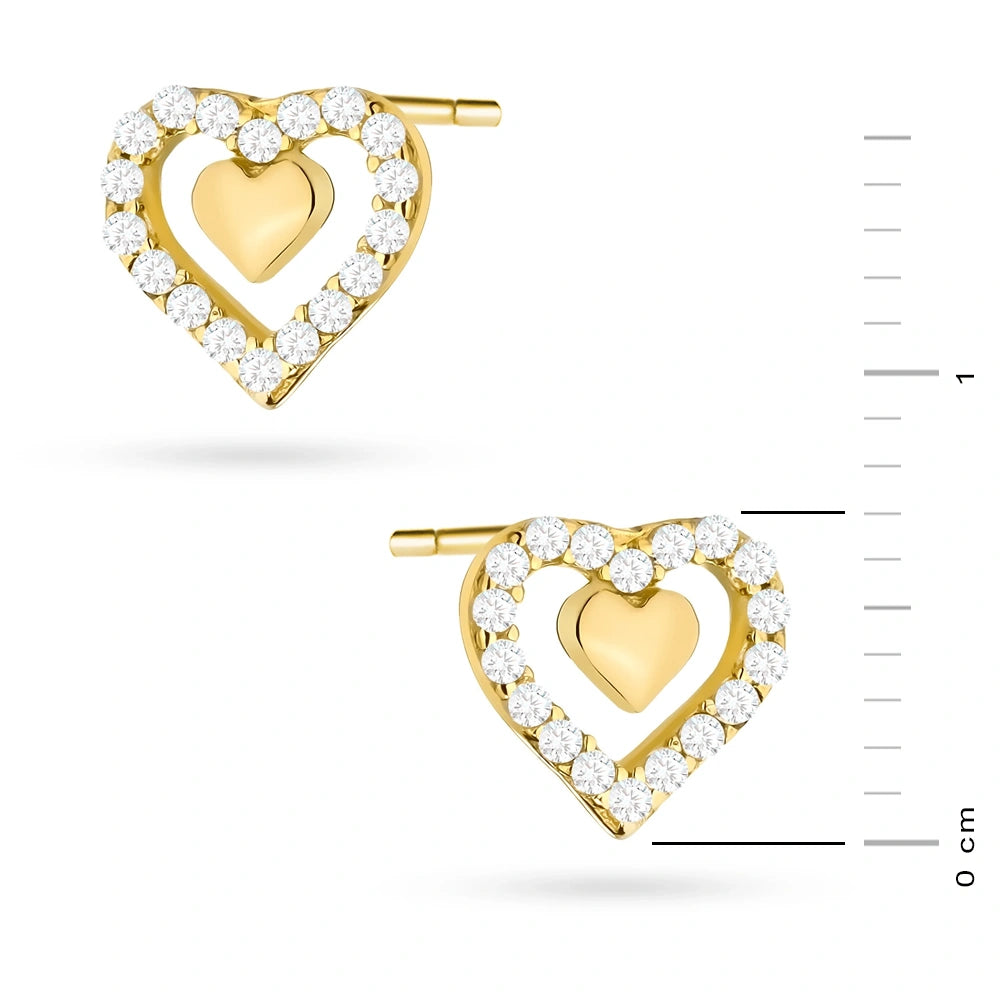 goldene Ohrstecker mit Zirkonia k1439-333