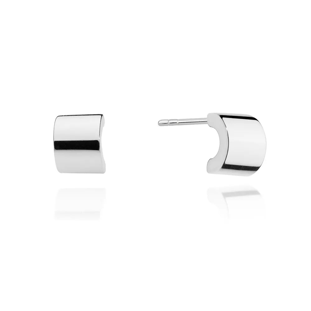 Sterling Silver Wide Hoop Earrings
