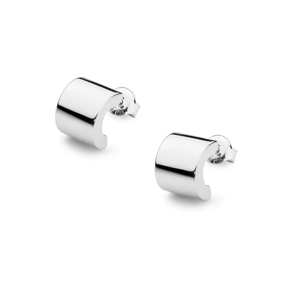 Sterling Silver Wide Hoop Earrings