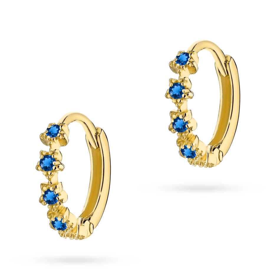 Zlaté kruhové náušnice se zirkony 11 mm