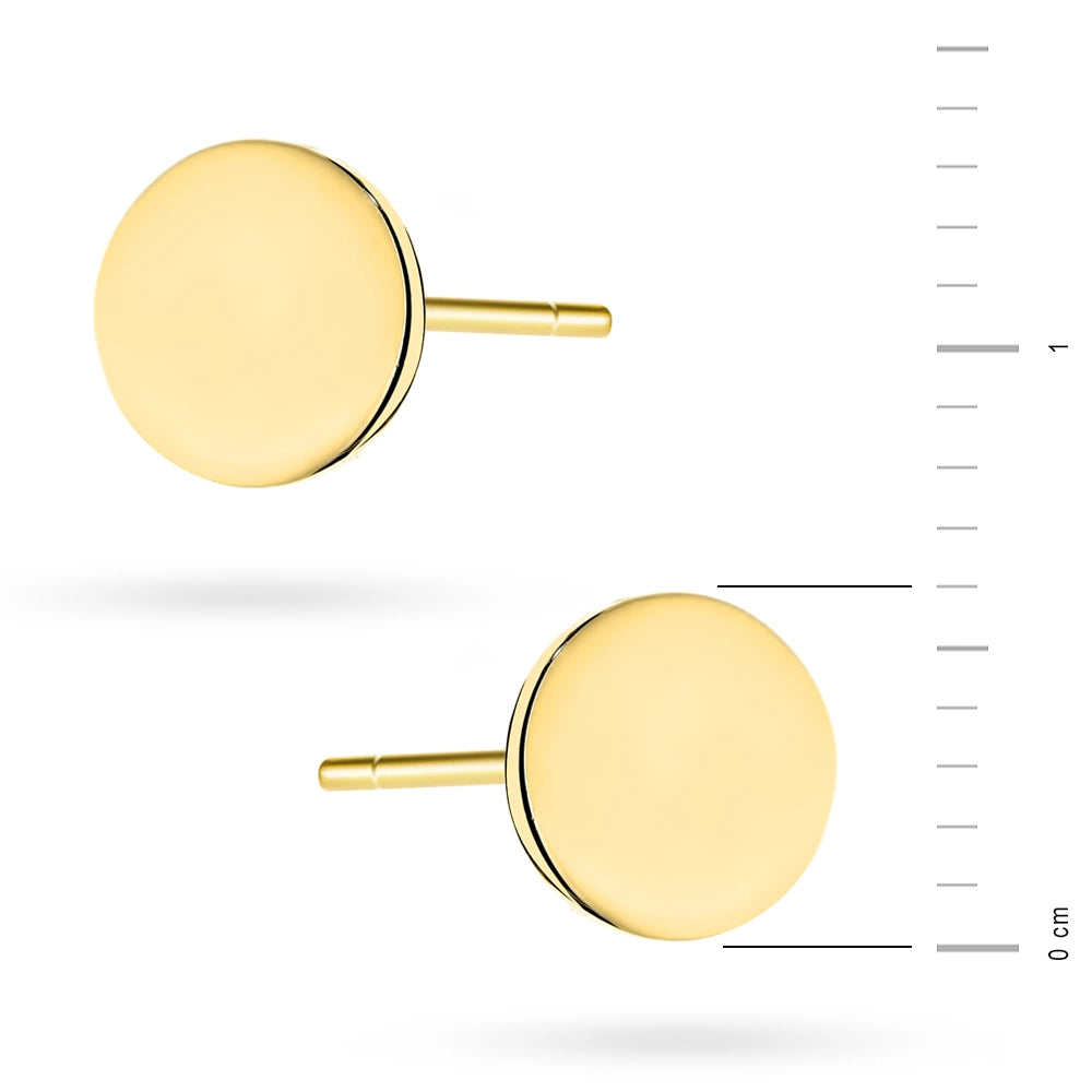 Boucles d'oreilles clous classiques rondes plates en or