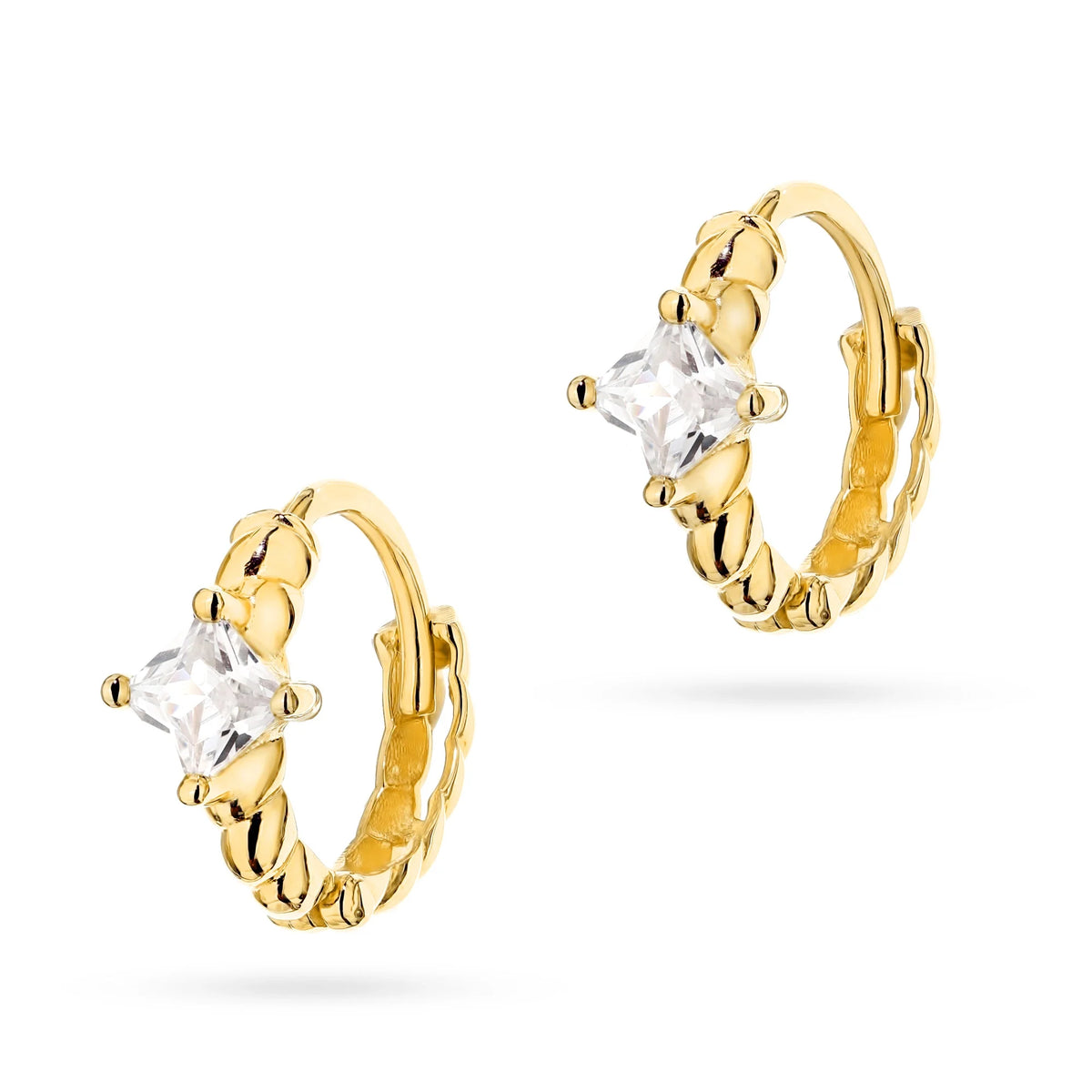 goldene Creolen-Ohrringe mit Zirkonia k1763-333