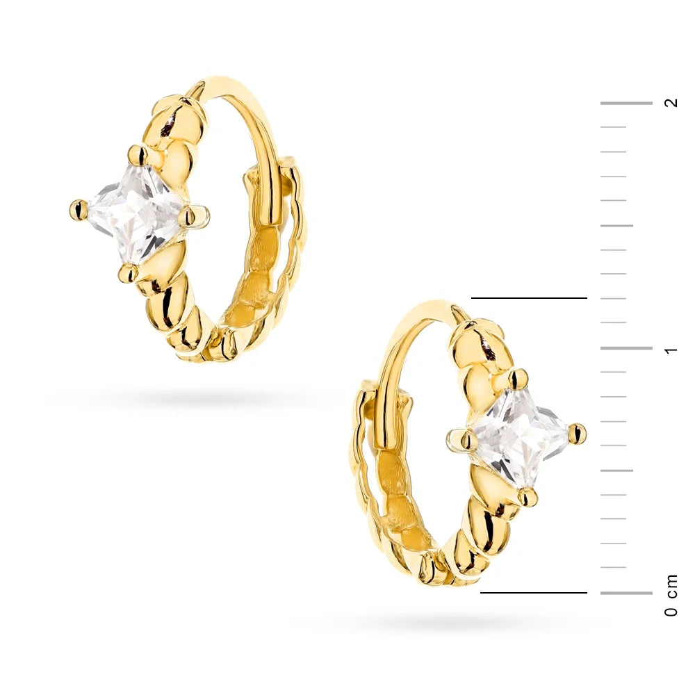 goldene Creolen-Ohrringe mit Zirkonia k1763-333