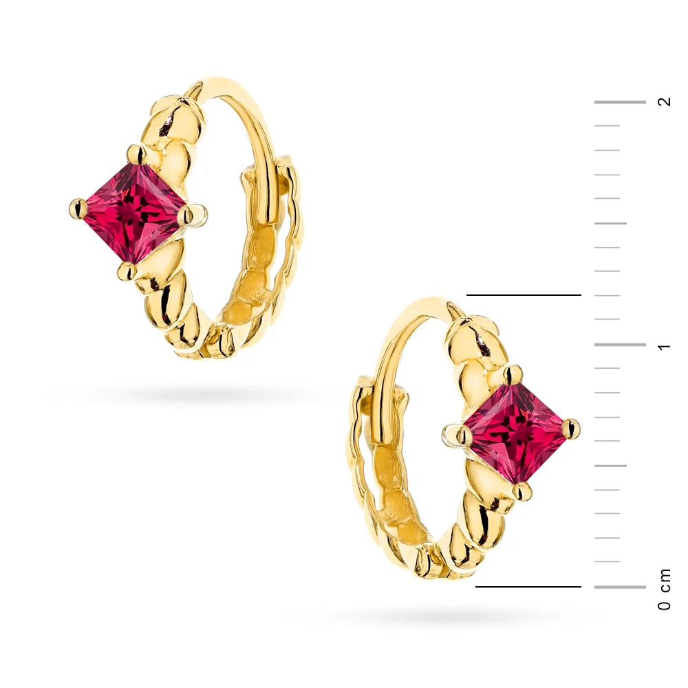 goldene Creolen-Ohrringe mit Zirkonia k1763-333