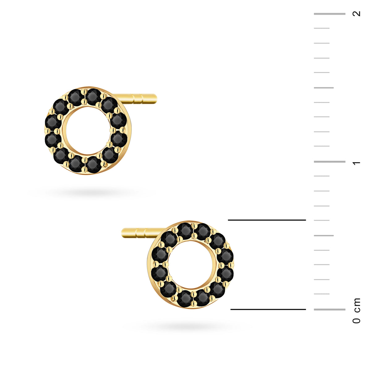 goldene Ohrstecker mit Zirkonia k1944 14k 585 cz