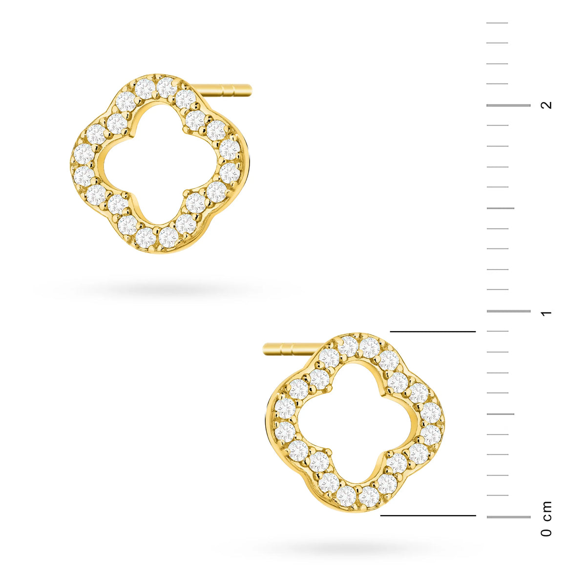 Gold-plated Silver Stud Earrings with Zirconia