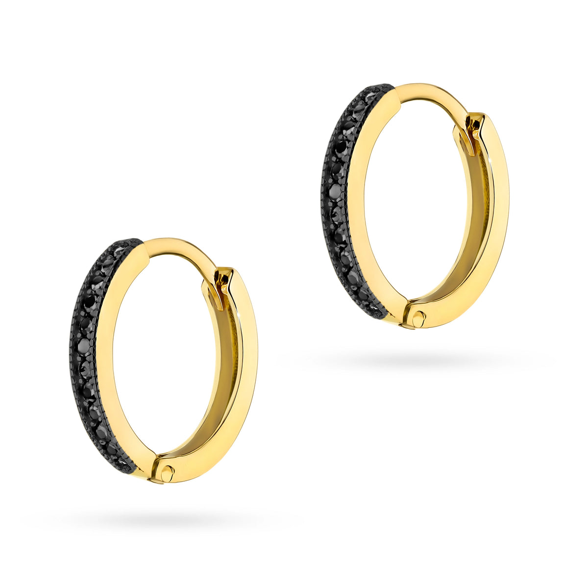 Gold-Creolen-Ohrringe mit Zirkonia K320 14K 585 CZ