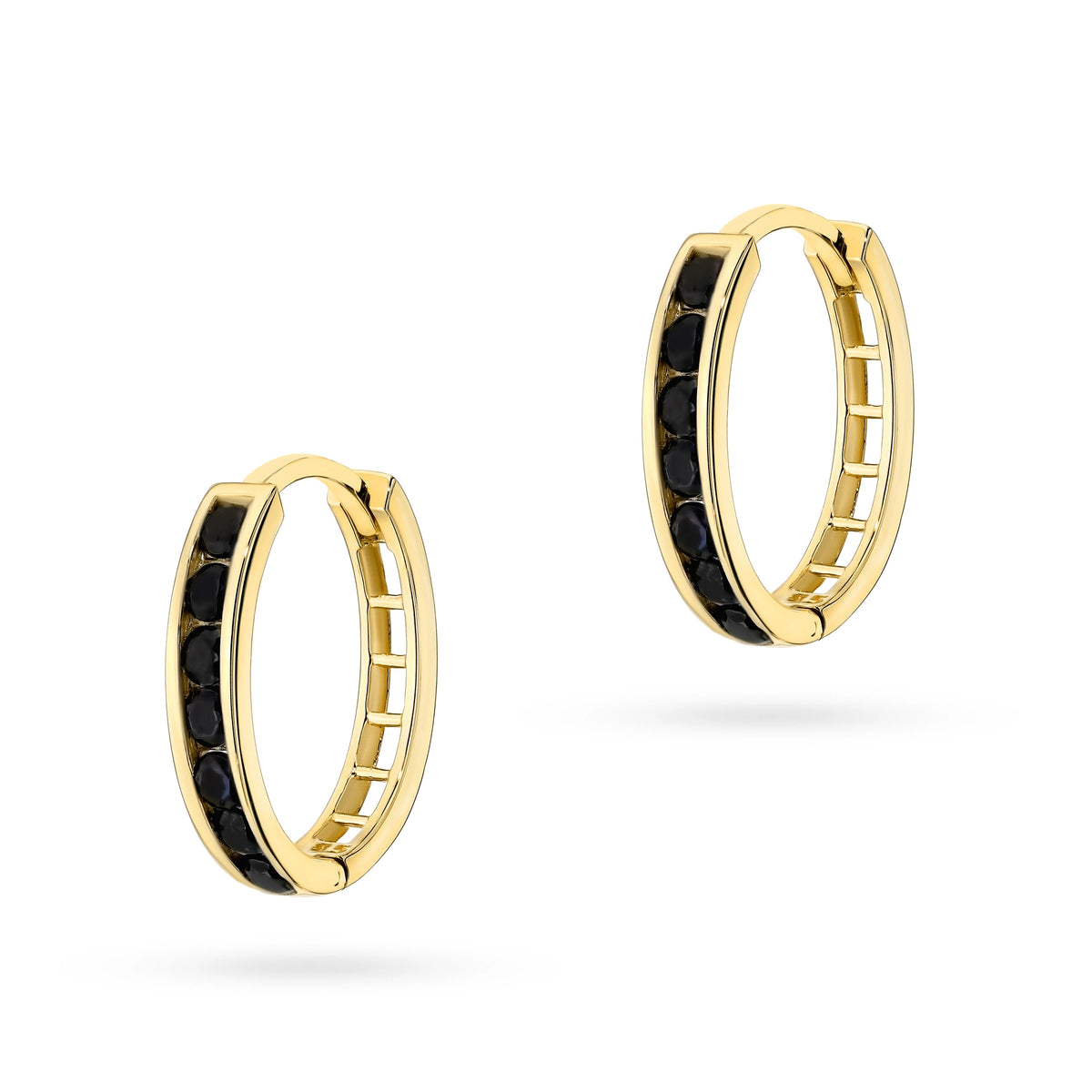 goldene Creolen-Ohrringe mit Zirkonia 10 mm k322 14k 585 cz