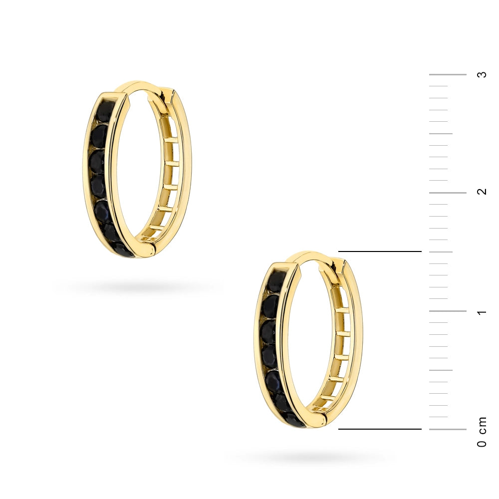 goldene Creolen-Ohrringe mit Zirkonia 10 mm k322 14k 585 cz