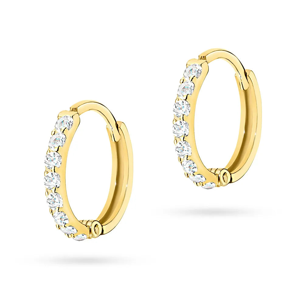 goldene Creolen-Ohrringe mit Zirkonia k342-333