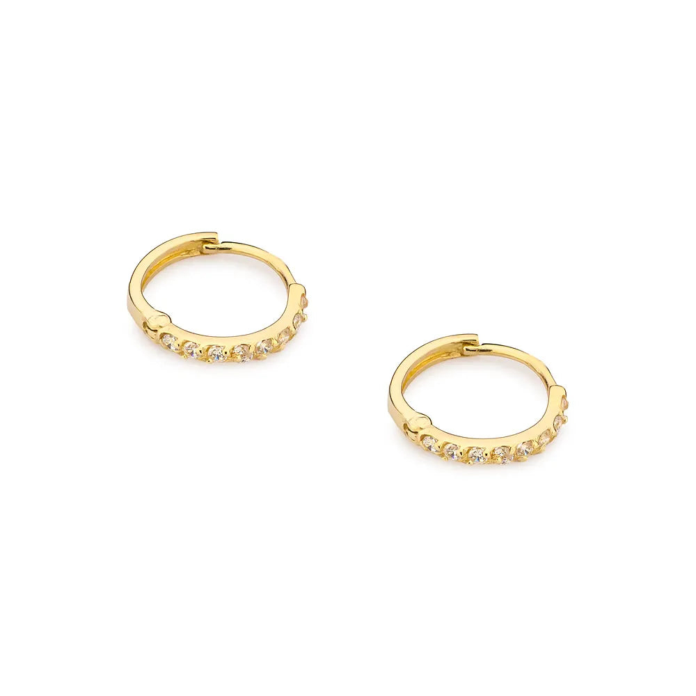 goldene Creolen-Ohrringe mit Zirkonia k342-333