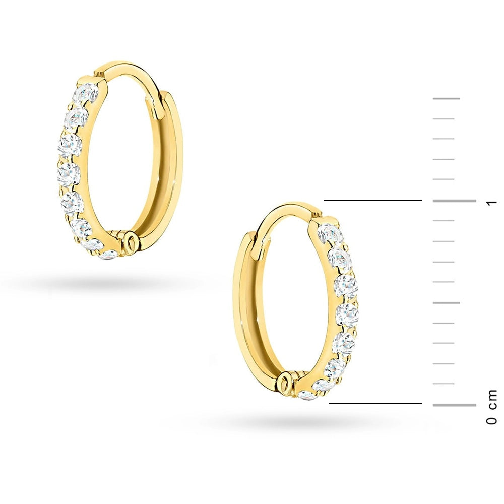 goldene Creolen-Ohrringe mit Zirkonia k342-333