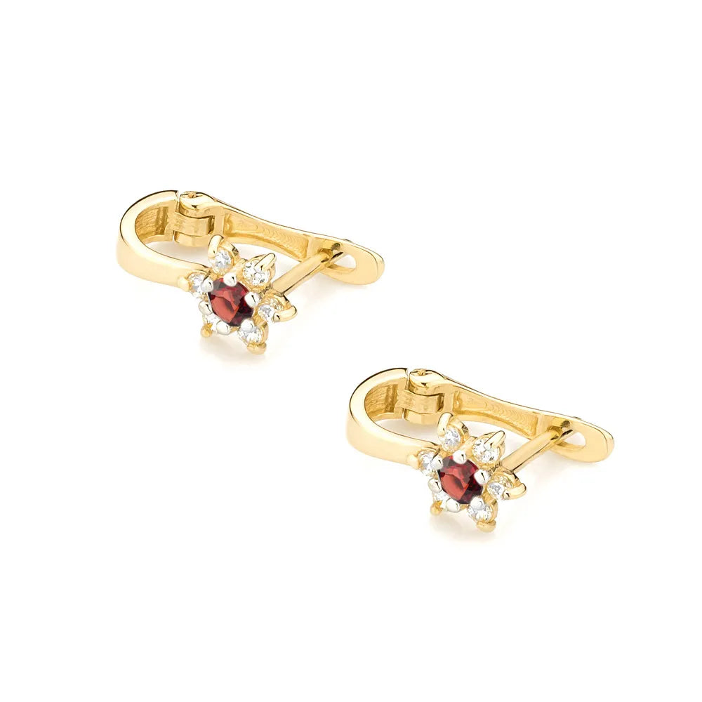Kinder-Gold-Ohrringe mit englischem Verschluss und Zirkonia K345 333