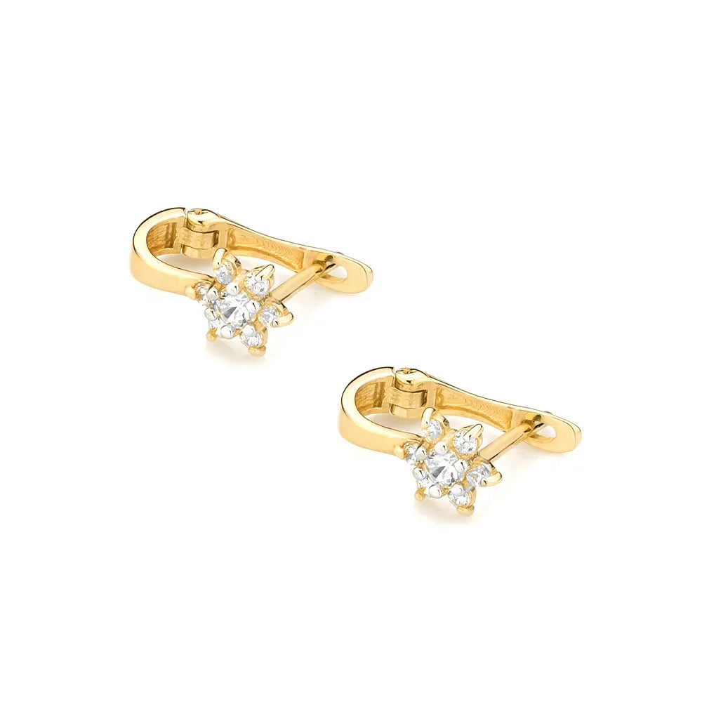 Kinder-Gold-Ohrringe mit englischem Verschluss und Zirkonia K345 333