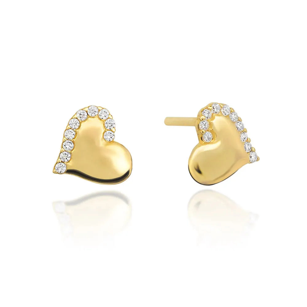 gold-stud-earrings-with-zirconia-k461-333